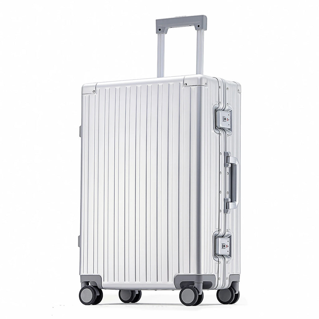 Aiweiny todo em alumínio liga de magnésio trole caso roda universal tsa masculino leve bagagem embarque