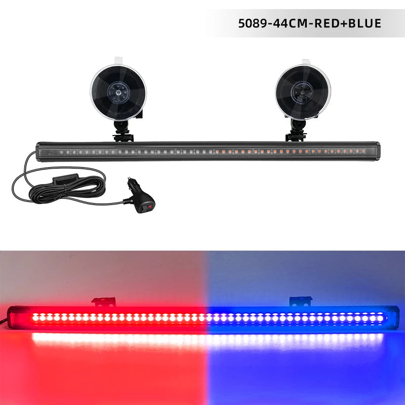 48 LED Car Strobe Lights Windshield LED Police Lights Truck Flash Warning Light 12V 24V Front Rear Emergency Lamps for Car