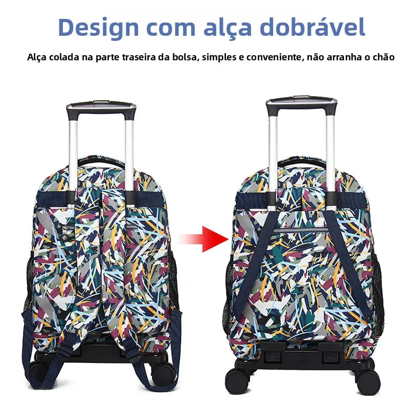 Nova Mala de Viagem de Grande Capacidade com Alça Retrátil, Bolsa de Mão para Viagens de Longa e Curta Distância, Mala de Nyl...
