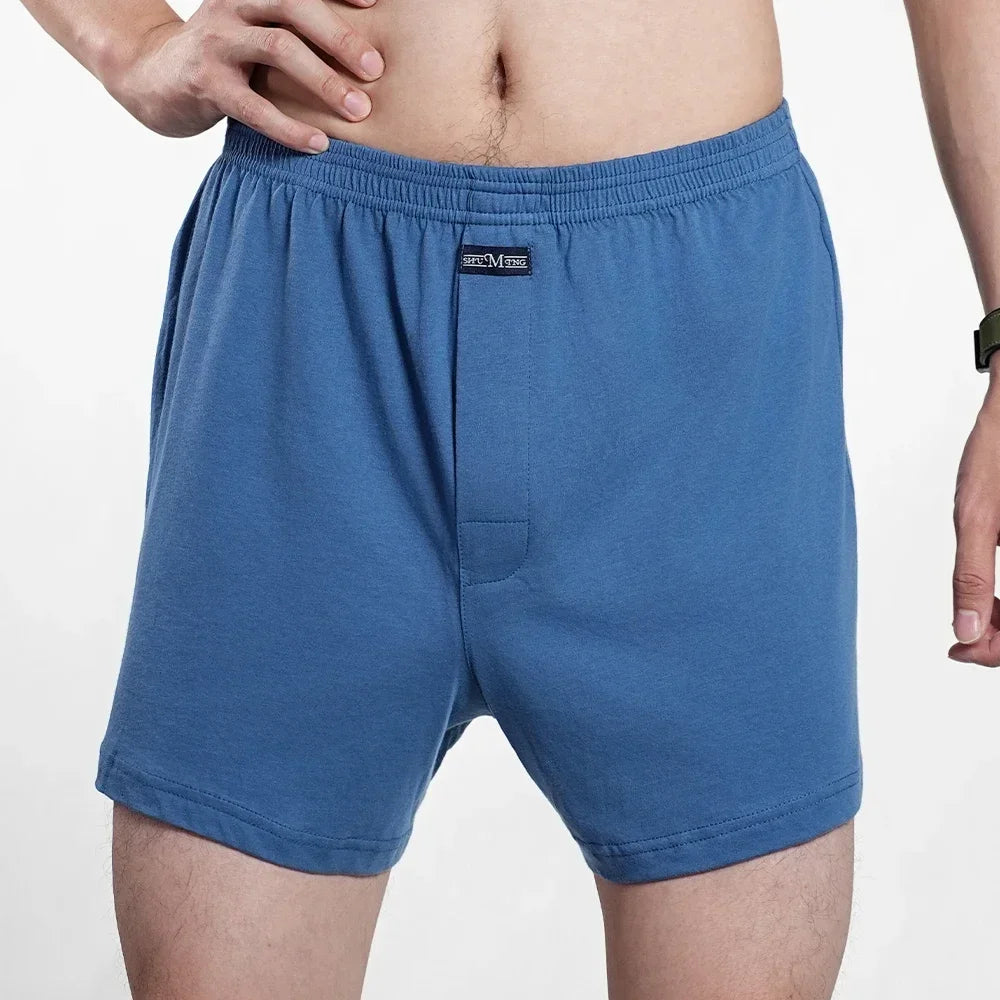 Cueca boxer masculina de algodão puro, roupa íntima, cintura alta, cuecas grandes, casual, xadrez, plus size, calças aro, pijama em casa, M-3XL