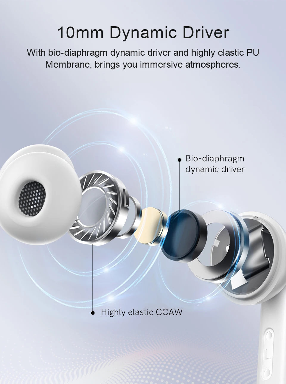 QCY-T13 ANC Fones De Ouvido Sem Fio, Bluetooth 5.3 TWS, ANC, Auscultadores De Cancelamento De Ruído, 4 Microfones ENC Headset, In-Ear, Handfree Earbuds