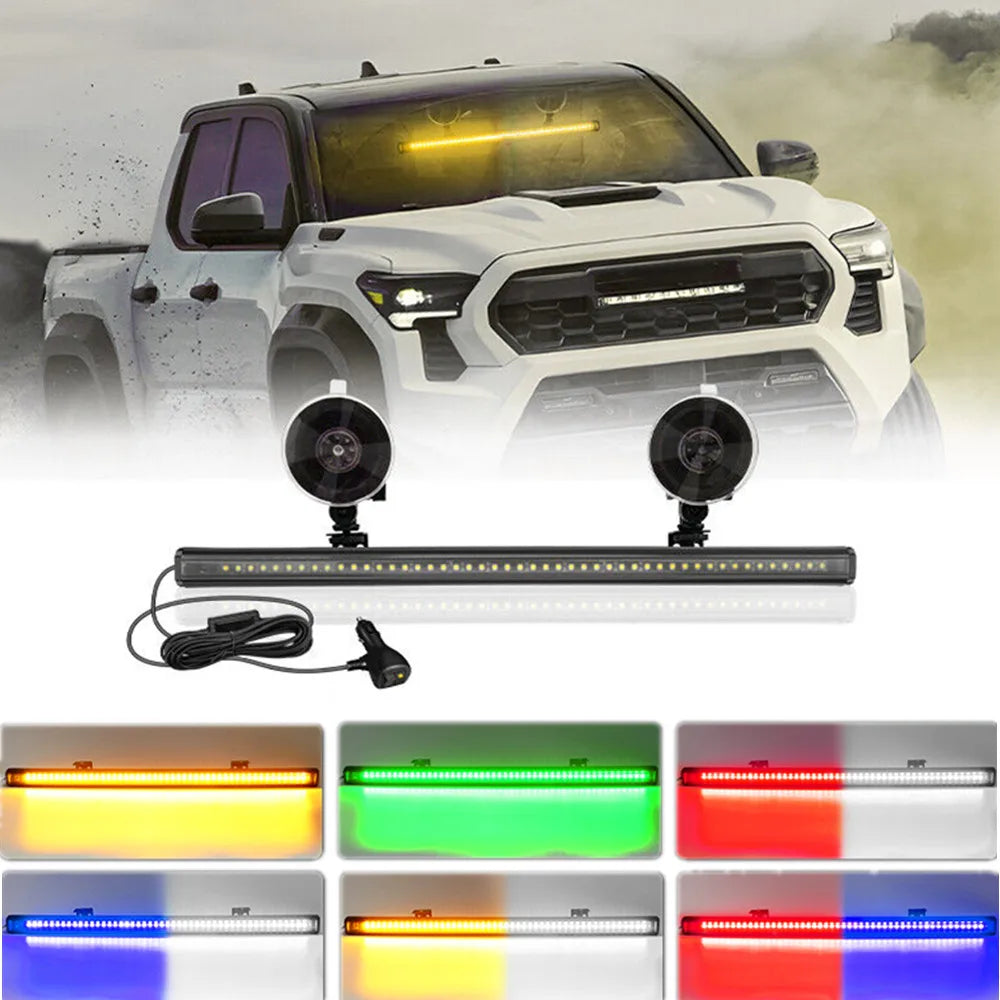 48 LED Car Strobe Lights Windshield LED Police Lights Truck Flash Warning Light 12V 24V Front Rear Emergency Lamps for Car