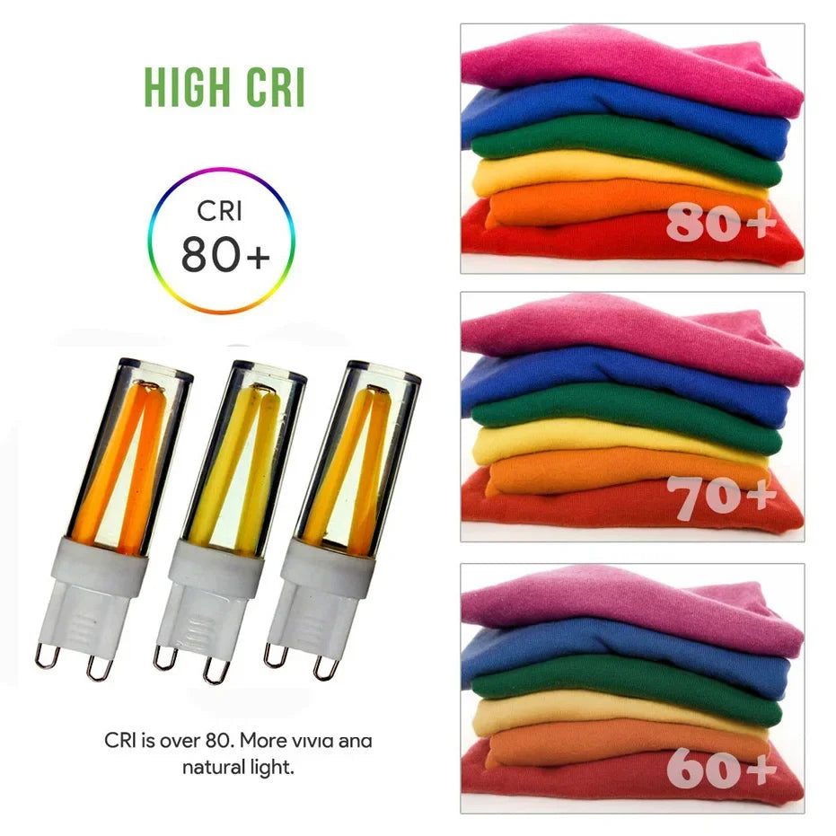 Lâmpada led g9 regulável, 110v, 220v, 2w, 4w, filamento cob, substituição de 30w 40w, luzes halógenas para iluminação de lustre doméstico