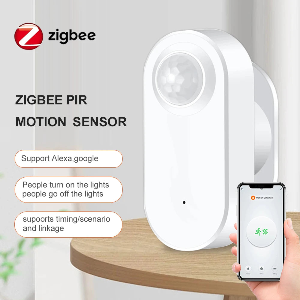 Tuya Zigbee Motion Sensor Smart Home Decoration Alarm Security PIR Sensor Infrared Motion Detector Works with Alexa Google Home