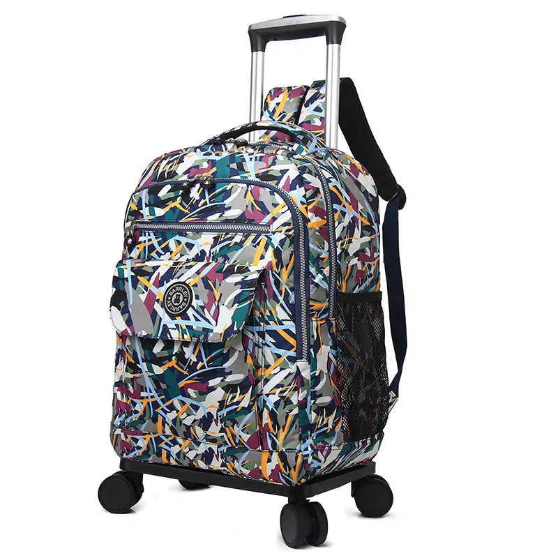 Nova Mala de Viagem de Grande Capacidade com Alça Retrátil, Bolsa de Mão para Viagens de Longa e Curta Distância, Mala de Nyl...