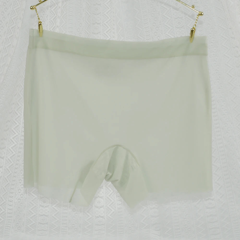 1pc verão gelo seda ultra-fino boxer roupa interior feminina sem costura calcinha de cintura alta plus size secagem rápida feminino calças curtas de segurança