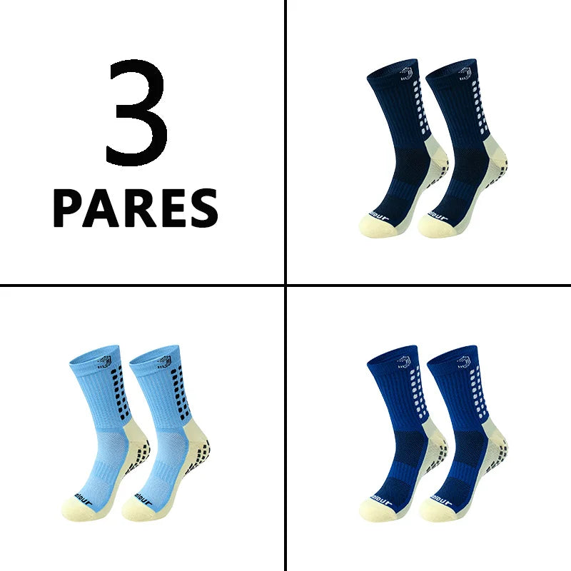 Meias de futebol masculinas, Meia poliamida corrida, Meia antiderrapante futebol, Meias de corrida de tubo médio