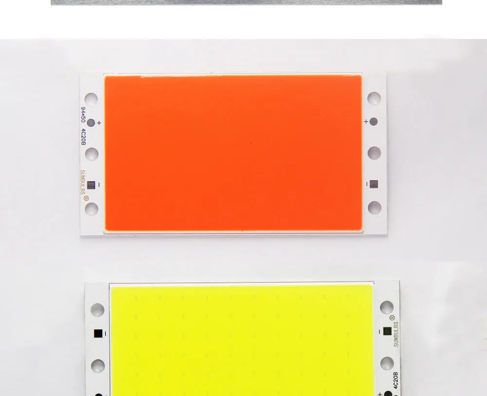 94x50mm 15w cob led módulo de lâmpada de tira de luz dc 12v 1600lm ultra brilhante quente branco fresco azul chip cob a bordo matriz lâmpada led