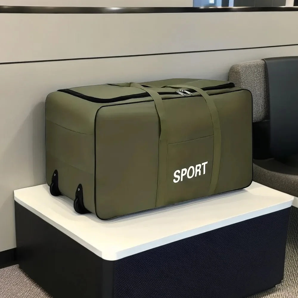 Sacos de roda dobráveis saco de armazenamento de bagagem com rodas grande capacidade carry on bagagem transportadora expansível trole mala