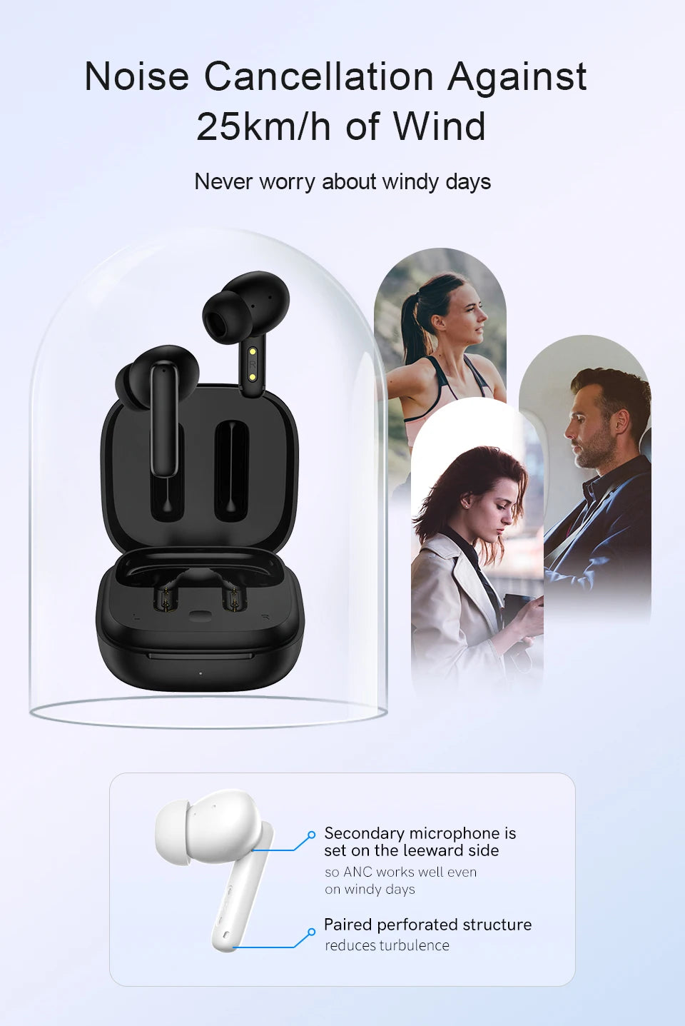 QCY-T13 ANC Fones De Ouvido Sem Fio, Bluetooth 5.3 TWS, ANC, Auscultadores De Cancelamento De Ruído, 4 Microfones ENC Headset, In-Ear, Handfree Earbuds