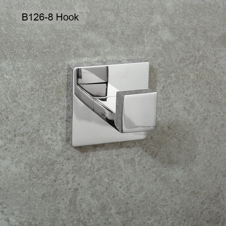 Acessórios de Banheiro em Aço Inoxidável Cromado Polido: Suporte para Toalha, Suporte para Papel Higiênico, Barra para Toalha e Gancho