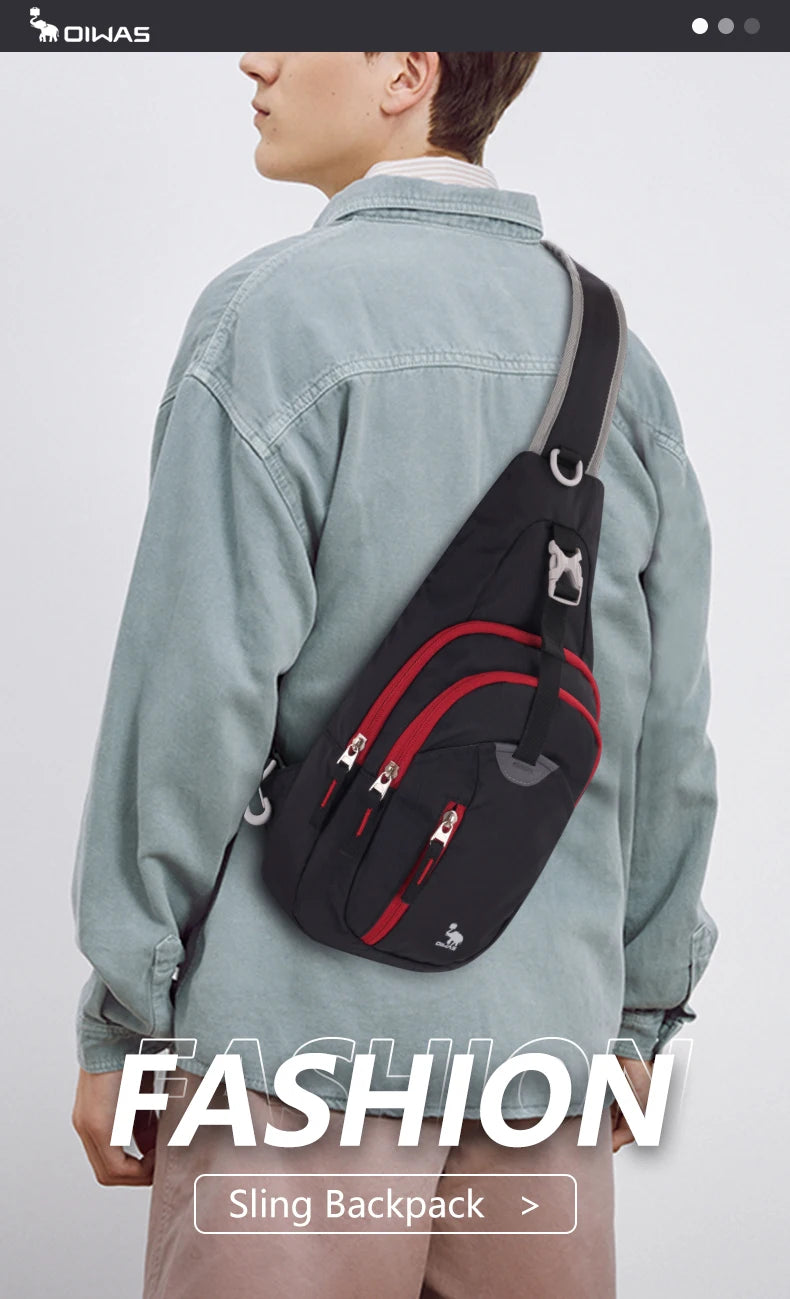 OIWAS Bolsa casual masculina de ombro, bolsa casual masculina com uma alça, leve, bolsa masculina para viagem, esporte