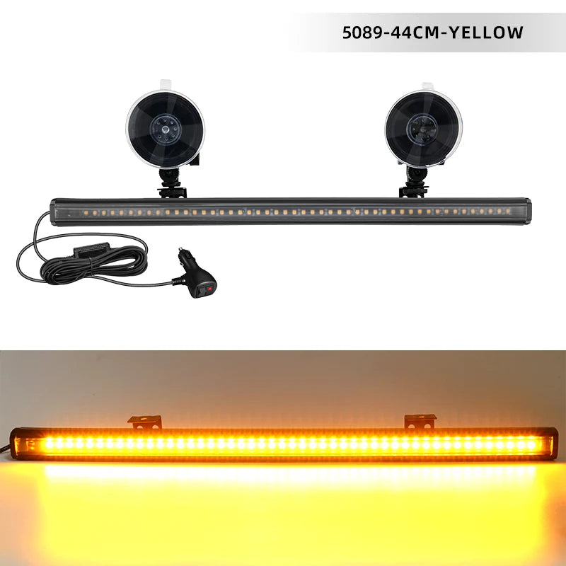 48 LED Car Strobe Lights Windshield LED Police Lights Truck Flash Warning Light 12V 24V Front Rear Emergency Lamps for Car