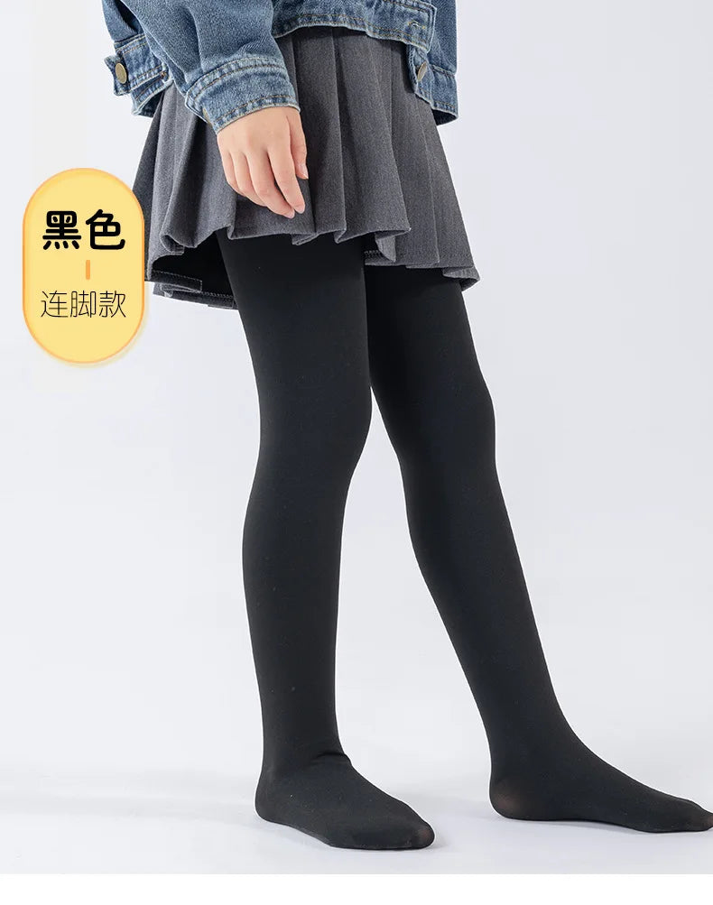 Alta qualidade inverno pele meninas leggings grosso veludo crianças calças quentes cintura elástica algodão crianças meninas pantalone