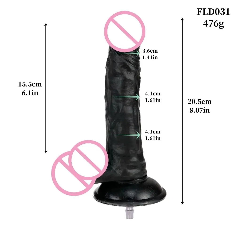 ROUGH BEAST Acessórios para Máquinas Sexuais: Dildos Grandes Pretos de Cor de Pele para Máquinas Vac-u-lock, compatíveis com máquinas de lojas.