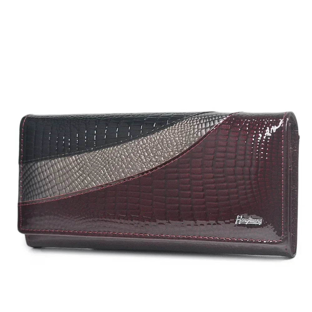 Hh carteiras femininas design da marca carteira de couro de alta qualidade feminino ferrolho moda jacaré longo carteiras e bolsas