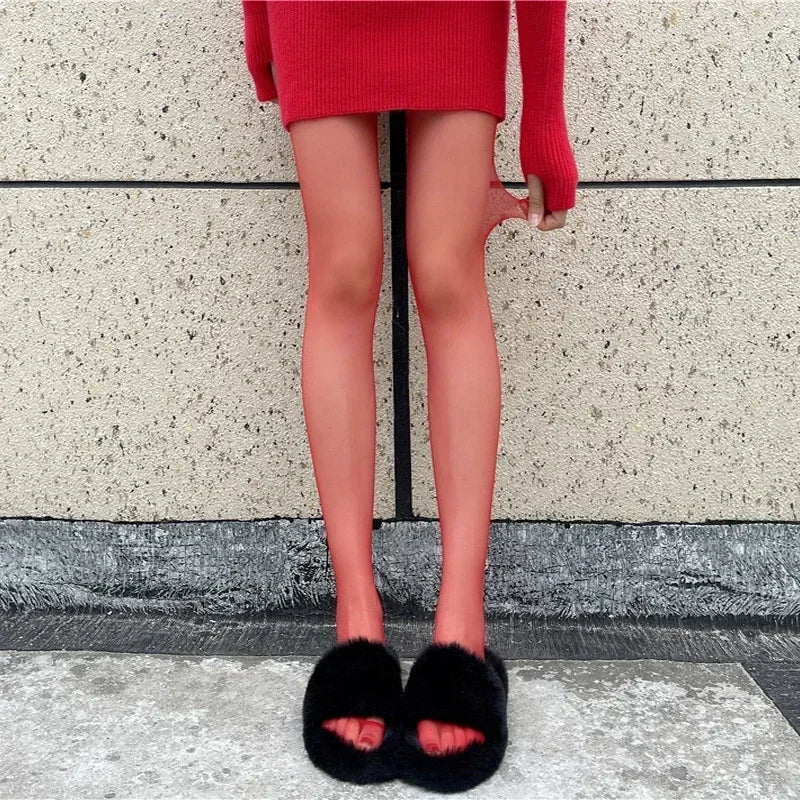 Talenza meias femininas finas meia-calça super elástica tamanho grande leggings vermelho feminino sexy collants primavera outono inverno