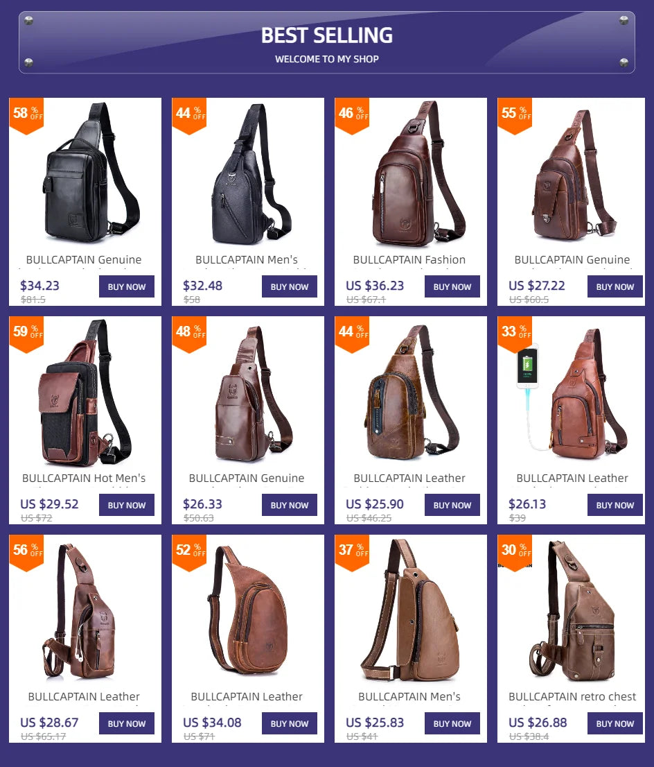 BULLCAPTAIN Sacos De Mensageiro De Couro Saco Casual Dos Homens Para Homens Saco De Peito Marca Designer Multi-Função Fone De Ouvido Jack Pacote De Peito