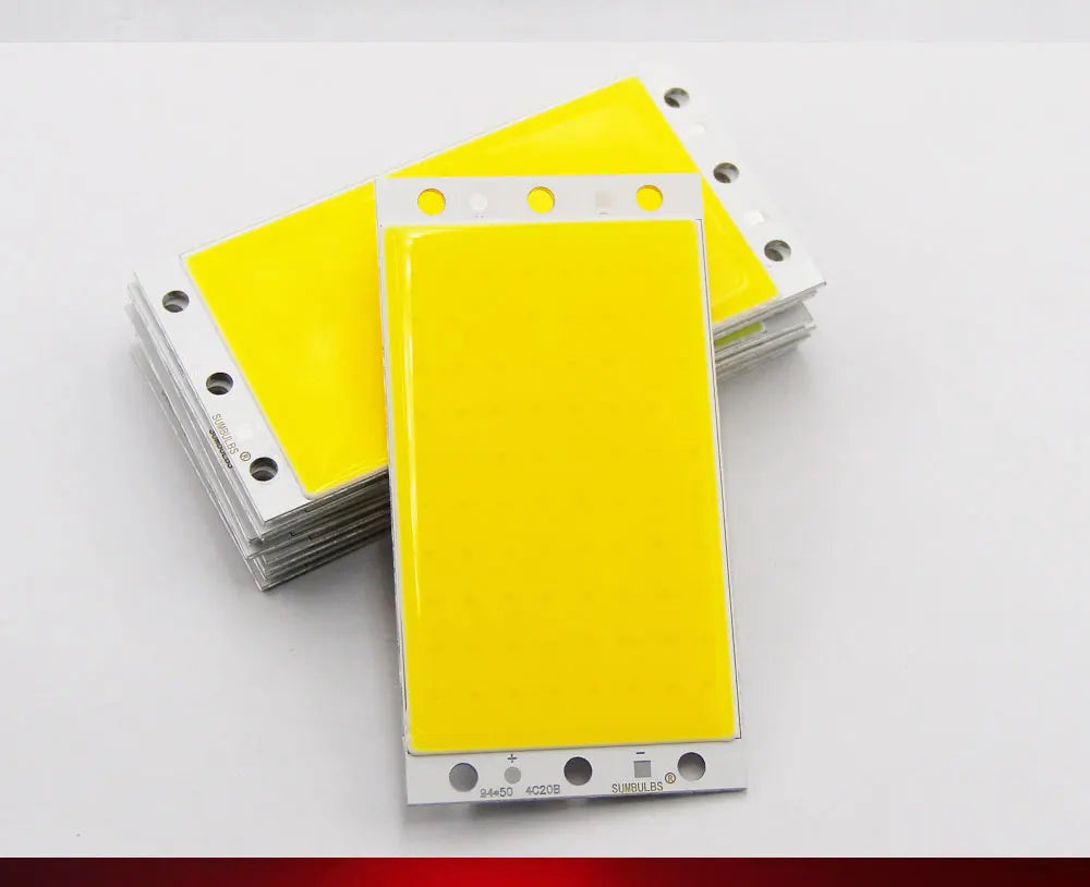 94x50mm 15w cob led módulo de lâmpada de tira de luz dc 12v 1600lm ultra brilhante quente branco fresco azul chip cob a bordo matriz lâmpada led