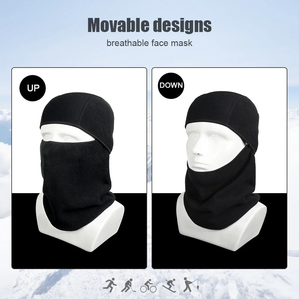 Inverno velo mais quente balaclava boné tempo frio térmico tático capacete forro à prova de vento máscara facial completa capa gorros de esqui dos homens