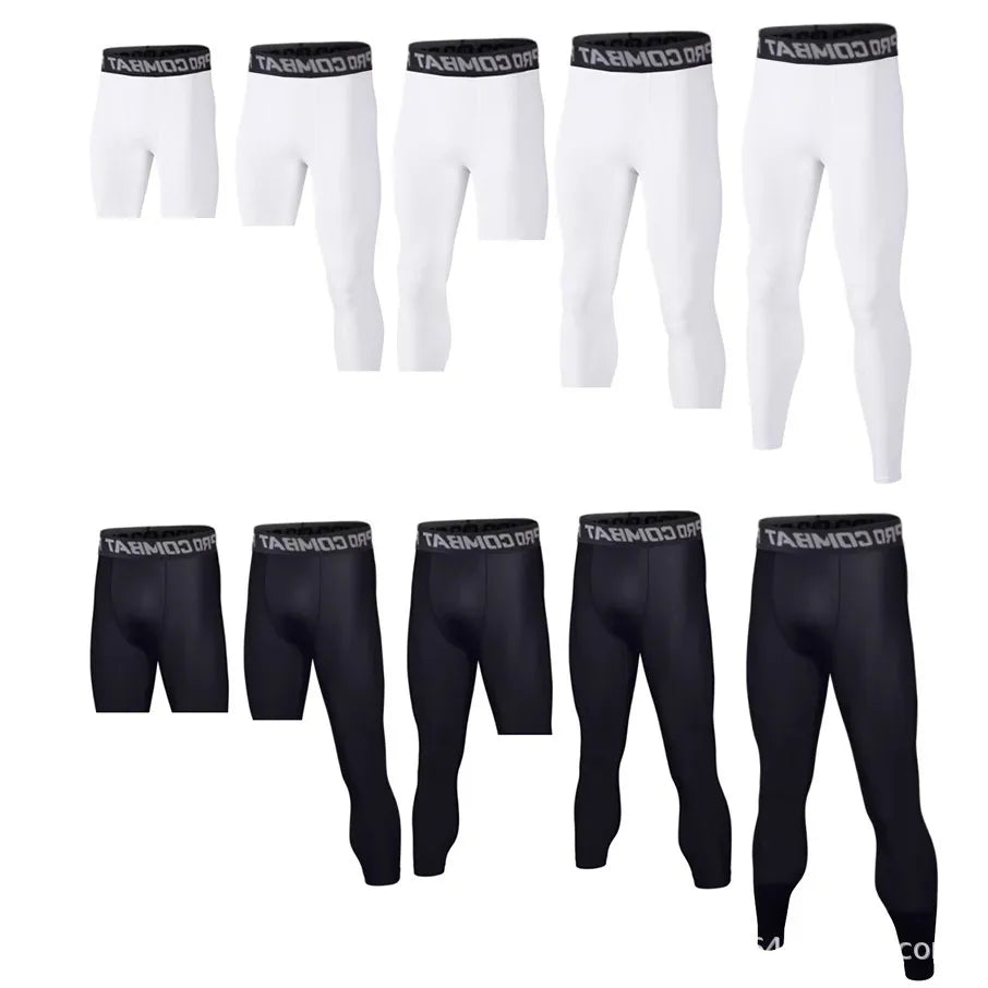 Calças de compressão masculinas calças justas leggings para corrida treinamento esporte fitness secagem rápida ajuste joggings treino shorts ativos