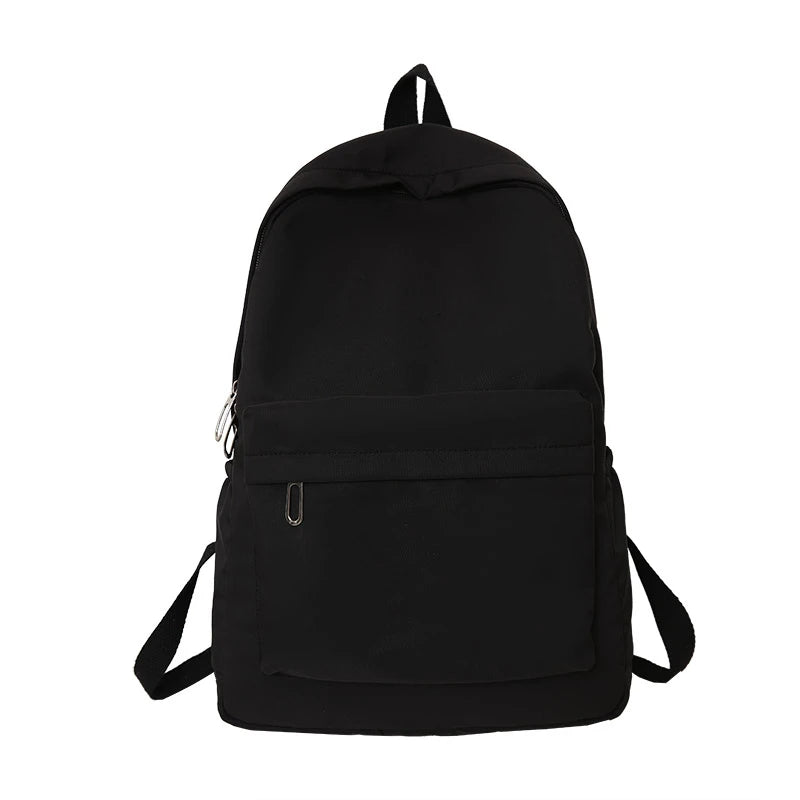 Mochila casual simples de cor sólida, leve e para estudantes do ensino médio, mochila multifuncional adequada para viagens, escola