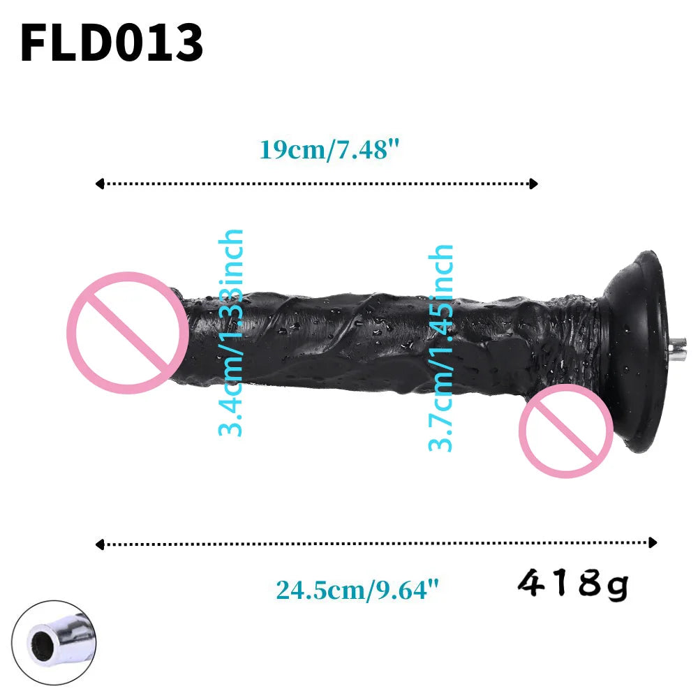 ROUGH BEAST Acessórios para Máquinas Sexuais: Dildos Grandes Pretos de Cor de Pele para Máquinas Vac-u-lock, compatíveis com máquinas de lojas.