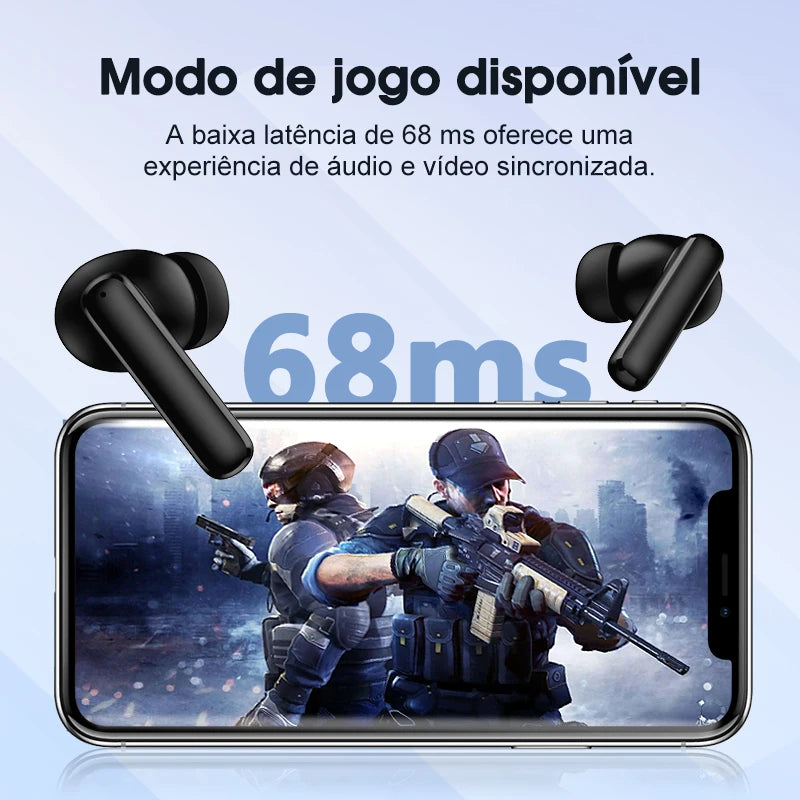 QCY-T13 ANC Fones De Ouvido Sem Fio, Bluetooth 5.3 TWS, ANC, Auscultadores De Cancelamento De Ruído, 4 Microfones ENC Headset, In-Ear, Handfree Earbuds