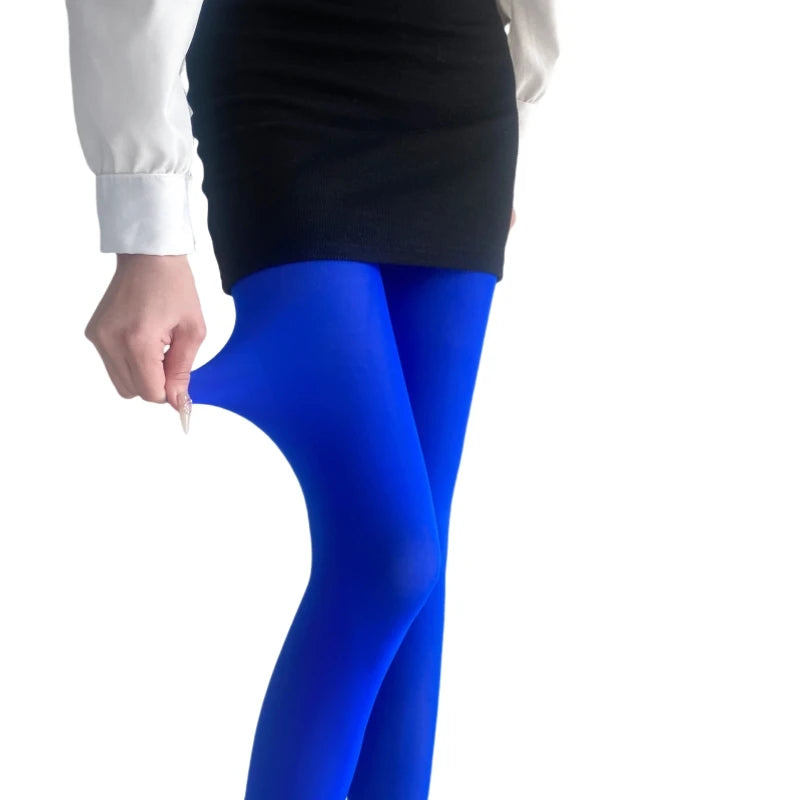 Nova Coleção Primavera 2025: Meias-Calças Femininas de Veludo Opaco 80D, Coloridas e Elásticas, Cores Vibrantes (Dopamine Colors)