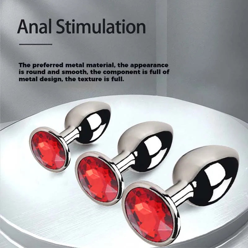 5 tamanho/conjunto de metal anal plug butt plug brinquedos sexuais brinquedos de bunda para mulheres/homens/caspas adulto jogo masturbador anal diamante sex shop