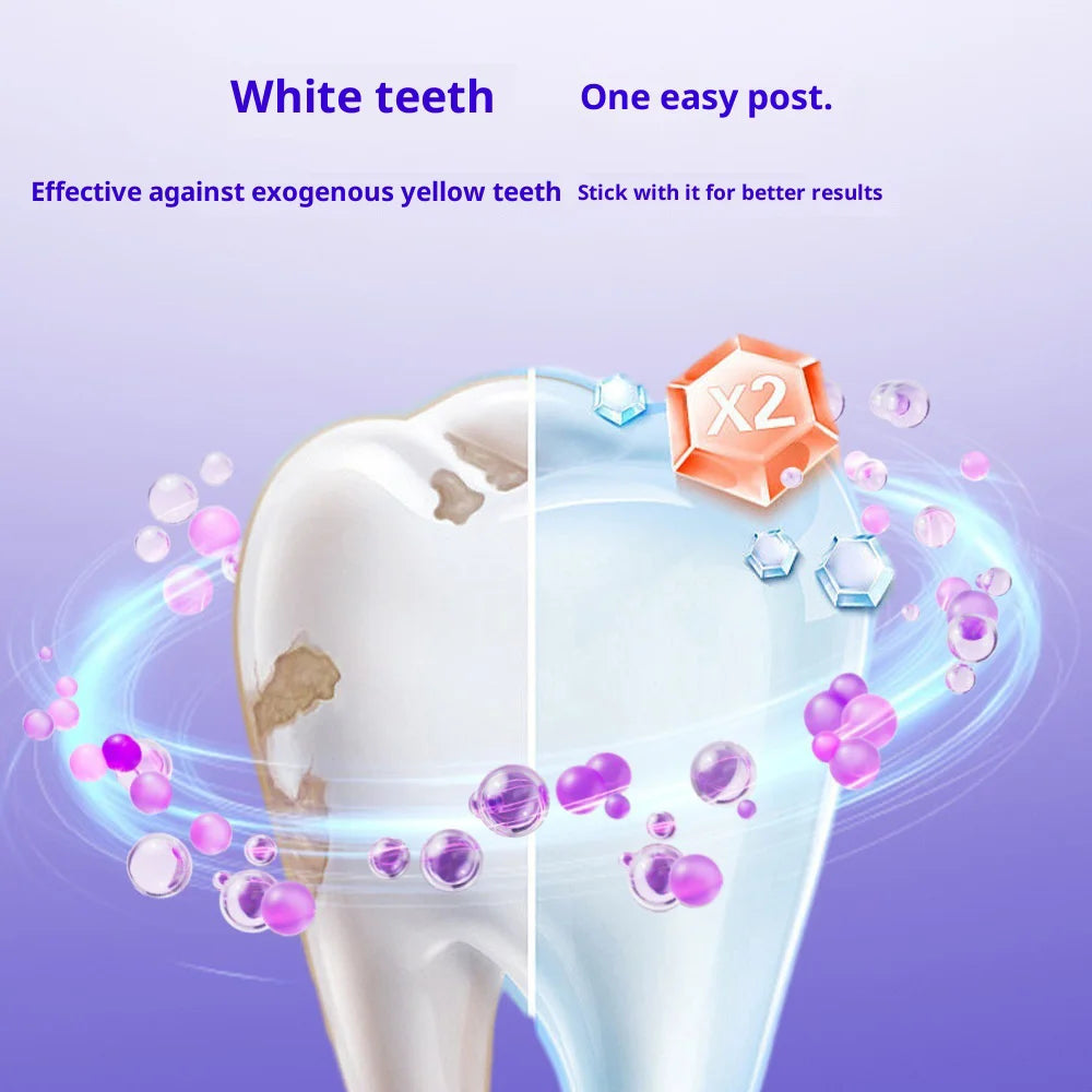 Tiras de Clareamento Dental para Remoção de Manchas Amarelas e Placa Bacteriana, Restauração do Brilho dos Dentes, Adesivos de Higiene Oral em Gel