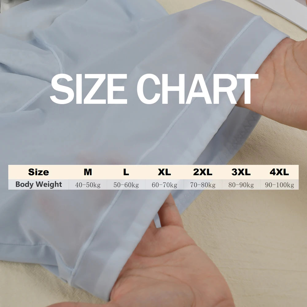 1pc verão gelo seda ultra-fino boxer roupa interior feminina sem costura calcinha de cintura alta plus size secagem rápida feminino calças curtas de segurança