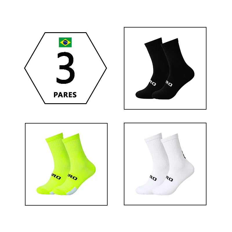 3 Pairs, Breathable Cycling Socks, Anti-slip Yoga Socks, Outdoor Running Socks, Polyester Socks