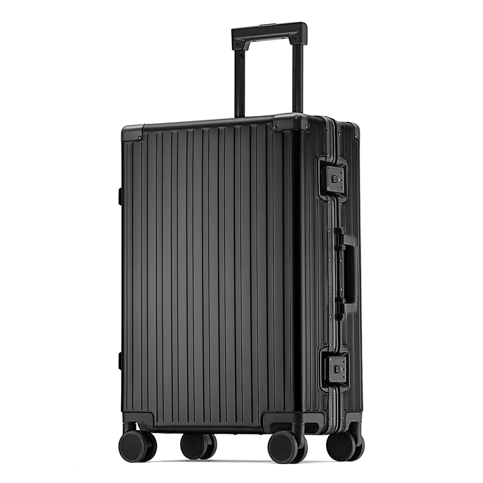 Aiweiny todo em alumínio liga de magnésio trole caso roda universal tsa masculino leve bagagem embarque