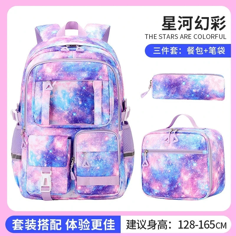 Crianças à prova dwaterproof água sacos de escola conjunto para meninas crianças mochila 3 pçs mochila ortopédica escola primária saco de livro