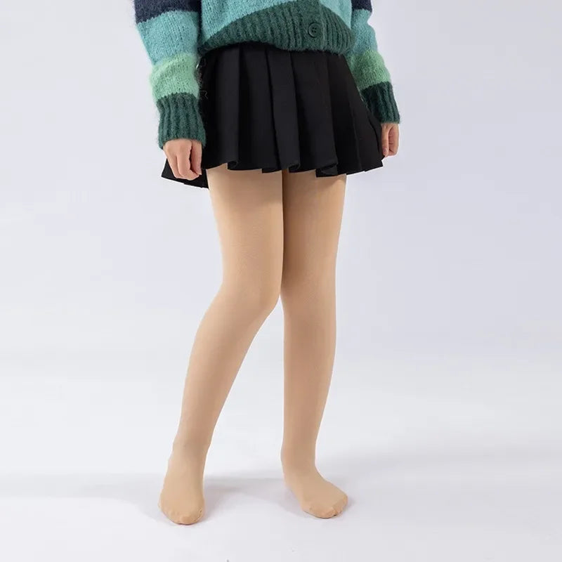 Alta qualidade inverno pele meninas leggings grosso veludo crianças calças quentes cintura elástica algodão crianças meninas pantalone