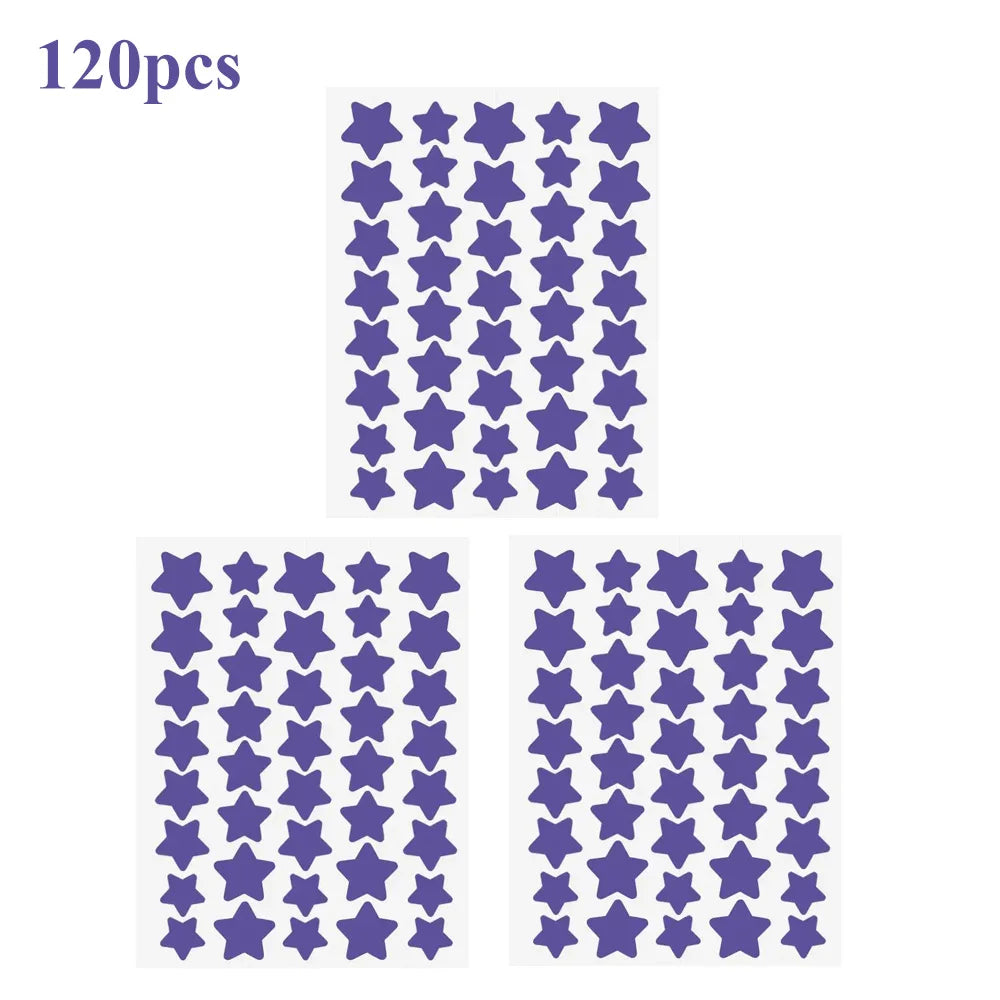 40 pçs/120 pçs colorido pe espinha remendos bonito em forma de estrela espinha capa adesivo invisível espinha capa remoção espinha remendo