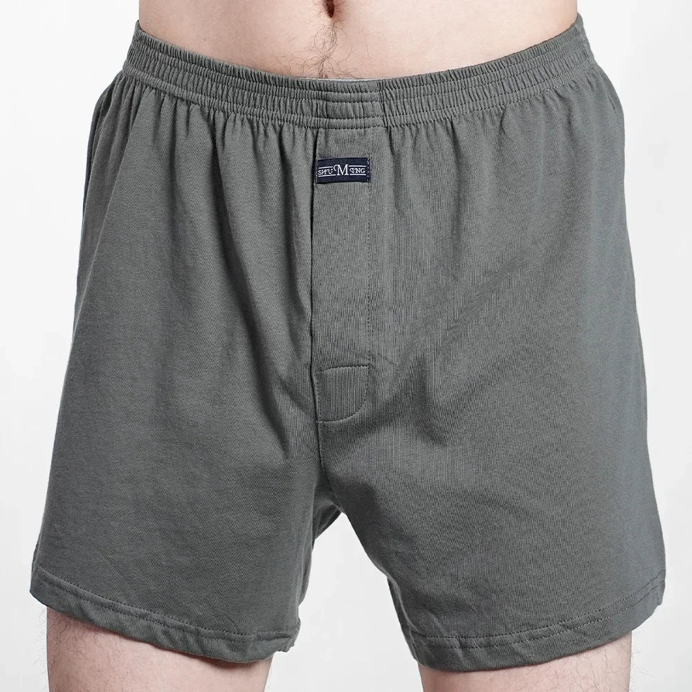 Cueca boxer masculina de algodão puro, roupa íntima, cintura alta, cuecas grandes, casual, xadrez, plus size, calças aro, pijama em casa, M-3XL