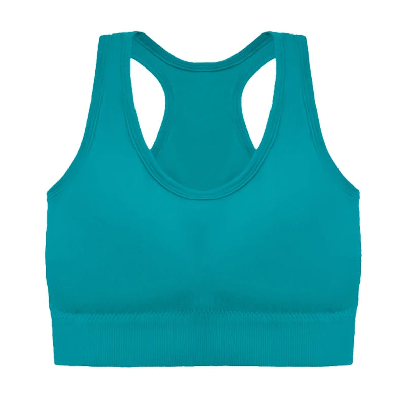 Sutiã esportivo sem costura, Top push up respirável à prova de choque feminino curto，Lingerie feminina，Poliéster，Respirável