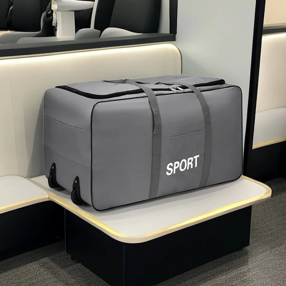 Sacos de roda dobráveis saco de armazenamento de bagagem com rodas grande capacidade carry on bagagem transportadora expansível trole mala