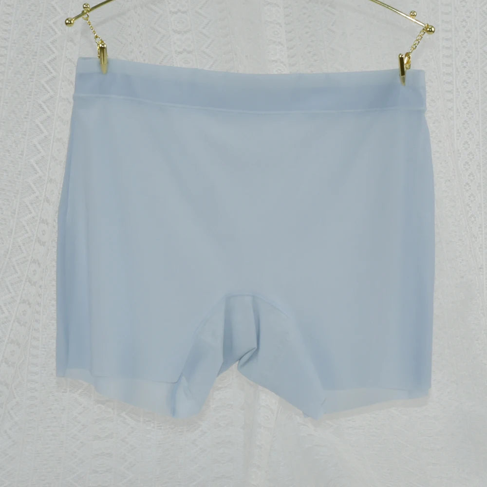 1pc verão gelo seda ultra-fino boxer roupa interior feminina sem costura calcinha de cintura alta plus size secagem rápida feminino calças curtas de segurança