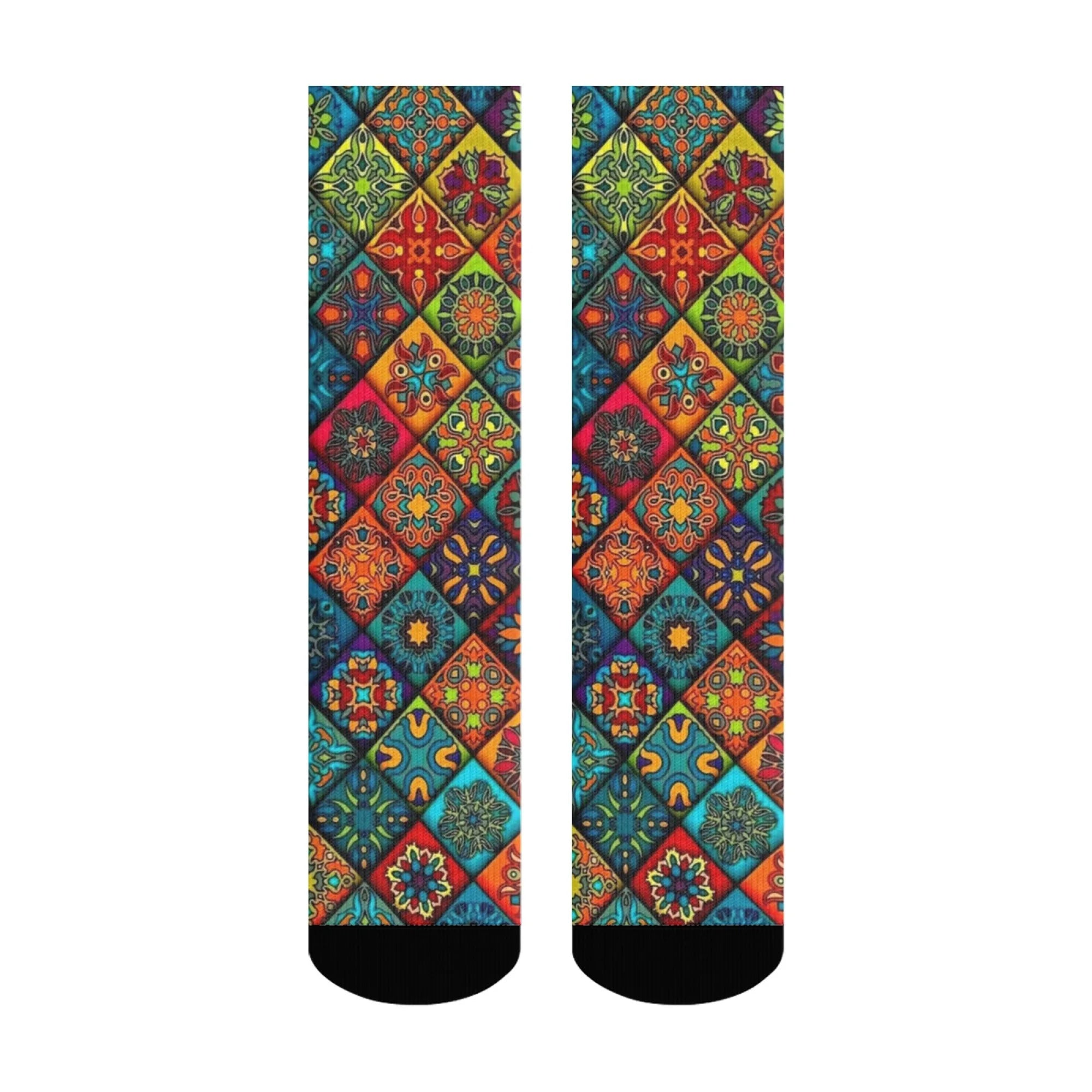 Novidade étnica boêmio impressão meias masculinas confortáveis respirável antiderrapante meias casuais harajuku retro rua meias de compressão