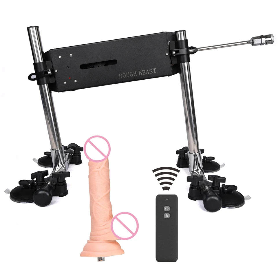 Máquina sexual silenciosa ROUGH BEAST para adultos, pistola de bombeamento, máquina de amor com controle remoto com vibrador para masturbação masculina e feminina