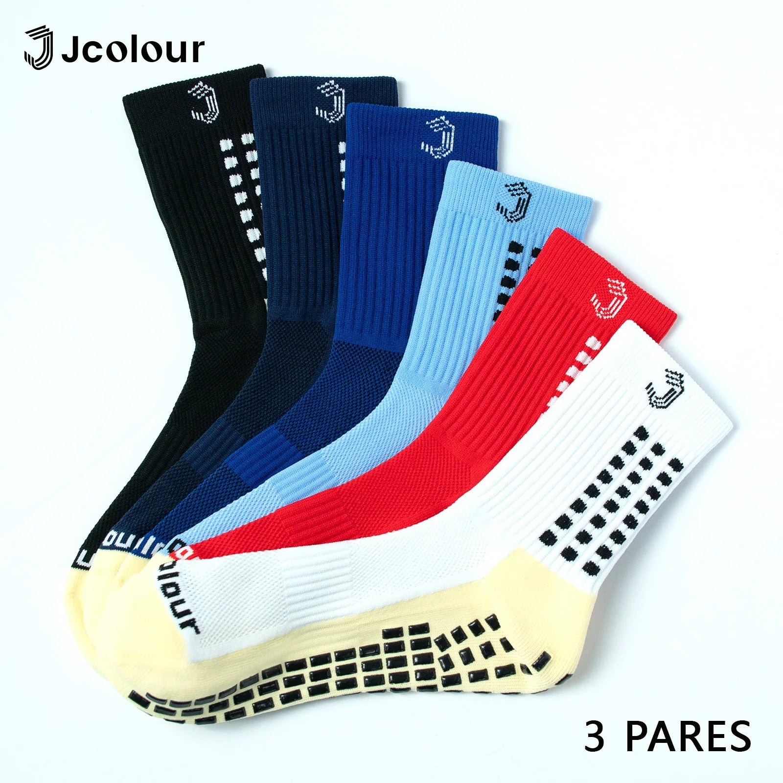 Meias de futebol masculinas, Meia poliamida corrida, Meia antiderrapante futebol, Meias de corrida de tubo médio