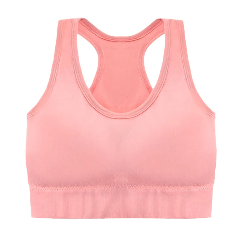 Sutiã esportivo sem costura, Top push up respirável à prova de choque feminino curto，Lingerie feminina，Poliéster，Respirável