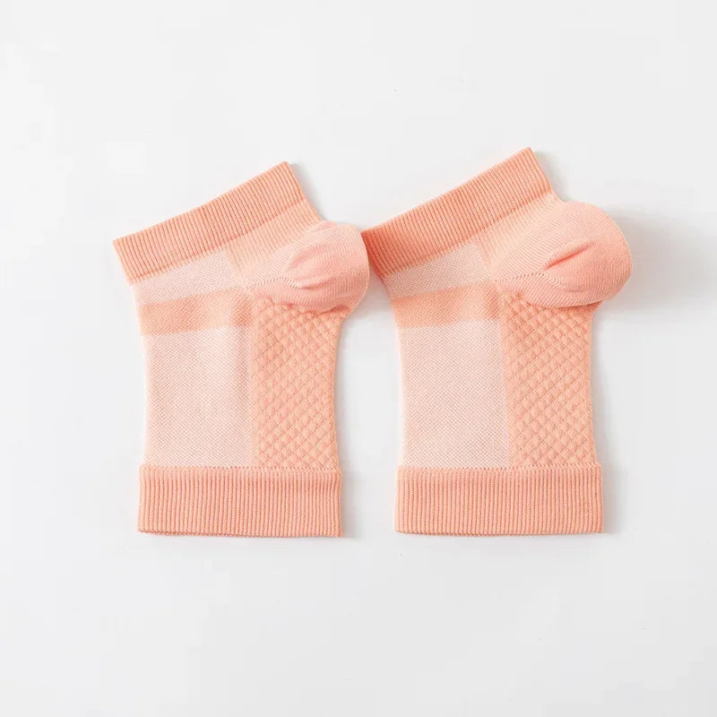 1 par de meias de dedo aberto esportes meias de proteção de tornozelo macio antiderrapante meias de compressão proteção respirável arco apoio yoga meias