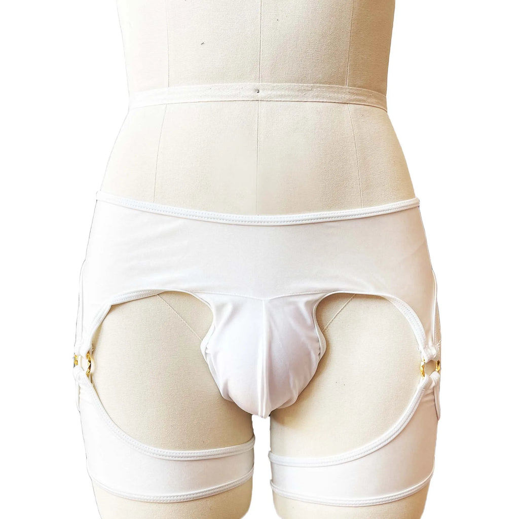 XMJXMY Roupa íntima masculina sexy e sexy com nádegas expostas e anel de metal oco, trajes de banho de praia