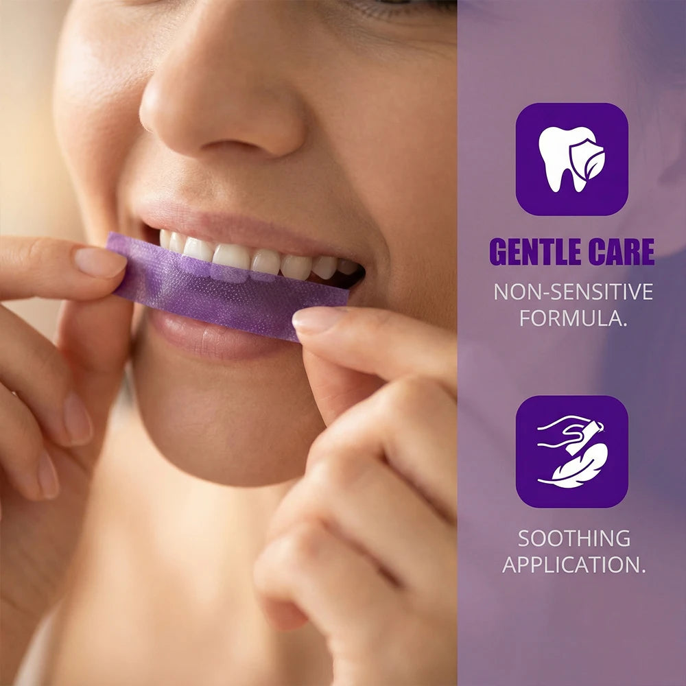 Tiras de Clareamento Dental para Remoção de Manchas Amarelas e Placa Bacteriana, Restauração do Brilho dos Dentes, Adesivos de Higiene Oral em Gel