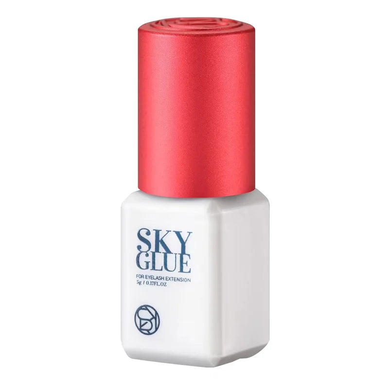 1 garrafa de cola sky para extensões de cílios 5ml original sky s + preto vermelho azul tampa cola de cílios postiços céu td fornecedor de cola transparente