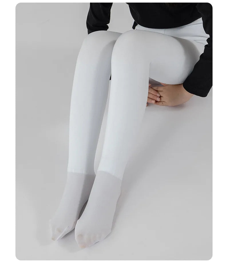 Alta qualidade inverno pele meninas leggings grosso veludo crianças calças quentes cintura elástica algodão crianças meninas pantalone